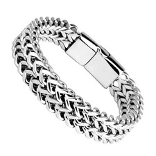 Meshed Woven Stainless Steel Bracelet Curb Chain Cuban Link Wristband Men Women* picture