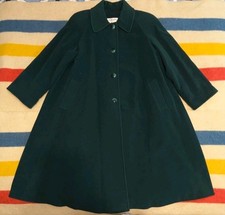 VTG 90s Cinzia Rocco By Rodel Italy Rayon Lined 100% Virgin Wool Green Coat 10 picture