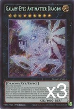 3X Yugioh Galaxy-Eyes Antimatter Dragon MAMO-EN124 Secret Rare 1st Edition NM picture
