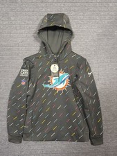 Miami Dolphins Nike NFL Crucial Catch Women's Anthracite Therma  Hoodie New W/T picture