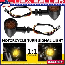 1-10x Universal Motorbike 12V Amber LED Turn Signal Blinker Lights Set 10mm Hole picture