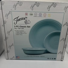 Fiesta Classic Rim 3-Piece Place Setting, Service for 1 - Sky NIB picture