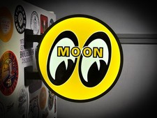 Moon Eyes Round LED Light Box Hot Rod Garage Wall Sign JDM Decor Gift Art Piece picture