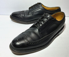 Vtg 1977 Florsheim Imperial Kenmoor Wingtip V Cleat 5 Nail Black 9.5D 92604 USA picture