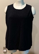 3X 26/28 Catherine's black sparkly knit shell, excellent pre-owned condition picture
