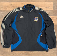 adidas Chelsea FC Soccer Full Zip Formotion Jacket Navy/Blue/Gray Size M picture