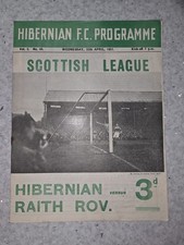 Hibernian v Raith Rovers 1951 Football Programme – TITLE CLINCHING MATCH picture