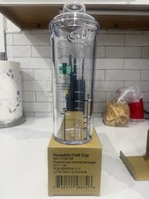 Starbucks Barista Clear Plastic Reusable Craft Cup w/ Lid. picture