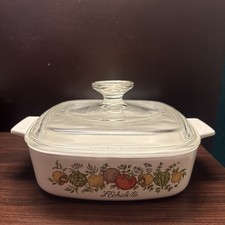  Corning Ware L’Echalote Spice Of Life Casserole Dish A-1-B 279MA  Lid Pyrex A7C picture