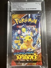 2024 Pokemon Surging Sparks Foil Pack Pikachu Front Art TCC Graded Gem Mint 10 picture