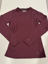 Smartwool Women’s Crewneck Black Cherry Classic All Season Merino Base Sz S picture