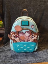 LOUNGEFLY DISNEY CHIP & DALE ACORN CHENILLE MINI BACKPACK~ WITH TAGS~ BRAND NEW picture