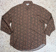 Guess Jeans Men's Vintage 100% Rayon 3 Leaf Clover Pattern Shirt Size Large picture