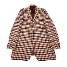 1970s Hart Schaffner Marx Plaid Gingham Cotton Blend Blazer 40R Country Disco picture