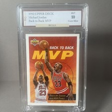 1992 Upper Deck Michael Jordan Back To Back MVP #67 GEM MINT 10 picture