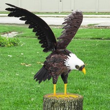 Large Metal Bald Eagle Garden Sculpture - Outdoor Yard Art Decoration picture