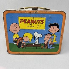 Vintage 1959 Peanuts Metal Lunch Box By Schulz Charlie Brown Snoopy - NO Thermos picture