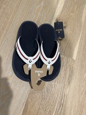 NWT OLUKAI Women's Size 7 ‘Ohana Palua White Sand Americana Flip Flop Sandals picture