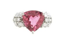 Authentic Platinum Pink  Tourmaline Ring picture