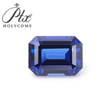 AGL Lab Created Royal Blue Sapphire Emerald Shape Jewelry Making Loose Gemstones picture