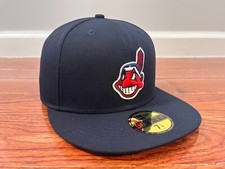 Cleveland Indians MLB Chief Wahoo Authentic on field New Era 59Fifty Hat - Navy picture