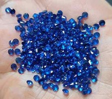 3 MM 20 Pcs Lot Natural Blue Color Sapphire Round Cut Certified Loose Gemstone picture