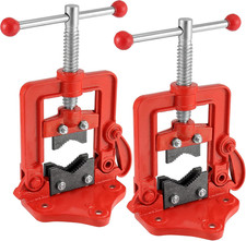 2 Pack Forged Pipe Vise, 0.4-2.4 Inches(10-60mm) Pipe Vice Bench Vise, Heavy Dut picture