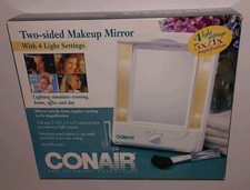 Vintage Conair 2000 NOS Two Sided Makeup Mirror 4 Light Settings Brand New Works picture