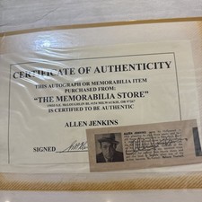 Allen Jenkins Autograph With Certificate Of Authenticity Confirmed Authentic picture