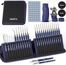 Nicpro Professional Miniature Painting Kit - 25PCS Miniature Paint Brushes Drybr picture