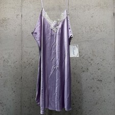 Vintage Dentelle Purple Satin Lace Lingerie/ Nightgown / Slip Dress - Womens 1X picture