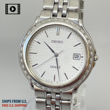 Seiko Dolce 5E32-6A90 Vintage 1993 [US Stock] Mens 34mm Quartz Watch JP *N.MINT picture