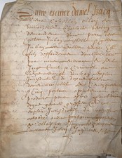 1640 French Vellum Court Manuscript 8pp Siège Royal Signed 17th Century  picture