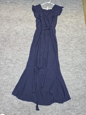 Grecerelle Navy Blue Flowy Maxi Dress Sz L picture