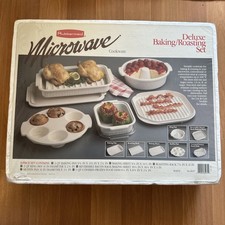 Vintage Rubbermaid Microwave Cookware Deluxe Baking Roasting Set 8 Pc NOS picture