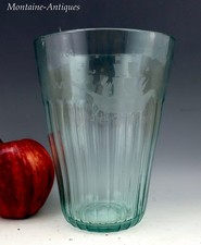 Green Engraved Fluted Flip Glass circa 1800 picture