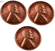 1927+1927-D+1927-S Lincoln Wheat Penny Cent Lot ~ Gem BU (red) ~ 3 Coin Set picture