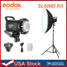 US Godox SL60IID Bowens COB LED Video Light+95cm Softbox+2m Light Stand Kit picture