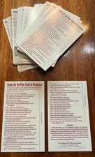 Lot of 100 Traditional Catholic Prayer Card - Litany Poor Souls In Purgatory picture