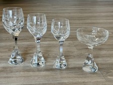 Vintage Baccarat Neptune Style Crystal Glasses -Goblets, Claret Wine & Champagne picture