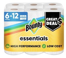 Bounty Essentials Select-A-Size Paper Towels 6 Rolls 2-Ply White picture