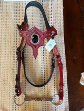 New Red Leather Royal Legacy Baroque Costume Parade Bridle Horse Size picture