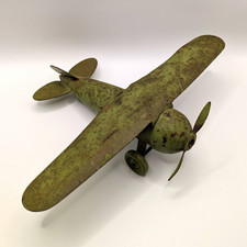 RARE 1930s Wyandotte Airplane Collectible - Antique Pressed Steel Toy Plane picture