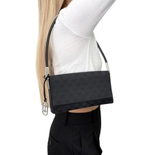 GUCCI Vintage Interlocking GG Monogram Shoulder Bag Black Silver 902467 picture