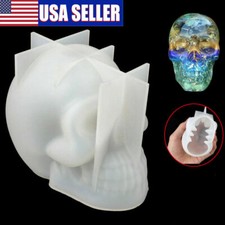DIY 3D Silicone Resin Casting Mold Skull Head Halloween  Mould Tool Epoxy Craft picture