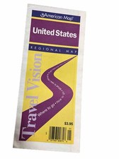 American Map Regional Maps Vintage 2001 picture