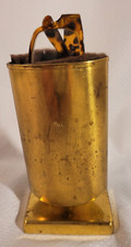 Vintage Heavy Brass Footed Desktop Organizer Glasses Holder Mid Century Desk picture