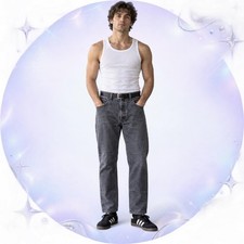 Lee Gray Acid Wash Relaxed Straight Leg Jeans 34x29 picture