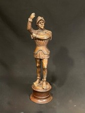 Antique French Spelter Soldier Figure on Wood Base Spanish Infantryman Garniture picture