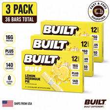 BUILT Puff Lemon Meringue Pie Protein Bars 3 Pack 36 Count 16g Protein picture